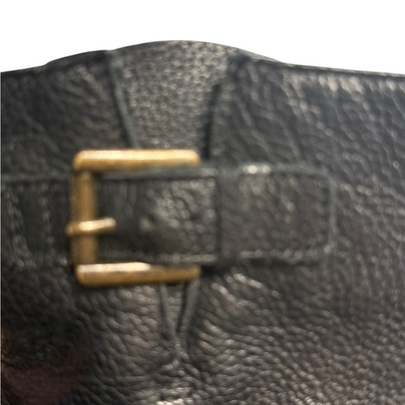 Lauren Ralph Lauren McLeod Black Pebbled Leather Riding Boots Harness Buckle 6B - Picture 14 of 16